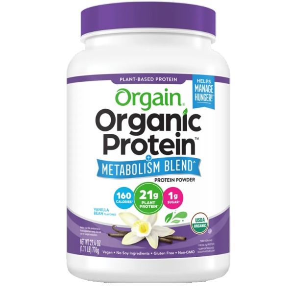 ORGAIN: Vanilla Bean Organic Protein Powder + Metabolism Blend, 27.4 oz
