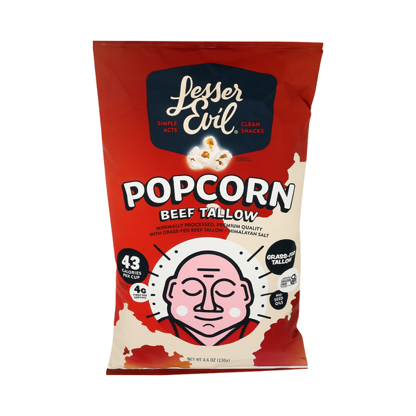 LESSER EVIL: Beef Tallow Popcorn, 4.6 oz