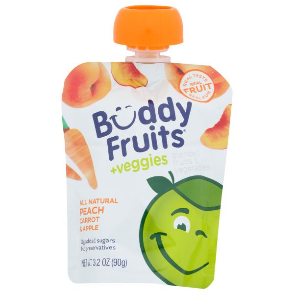 BUDDY FRUITS: Peach Carrot And Apple Blend Fruits And Vegetables, 3.2 oz