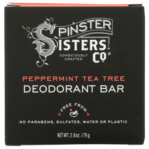 SPINSTER SISTERS CO: Bar Deodorant Peppermint Tea Tree, 2.8 oz