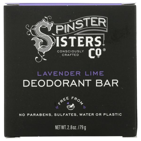 SPINSTER SISTERS CO: Lavender Lime Bar Deodorant, 2.8 oz