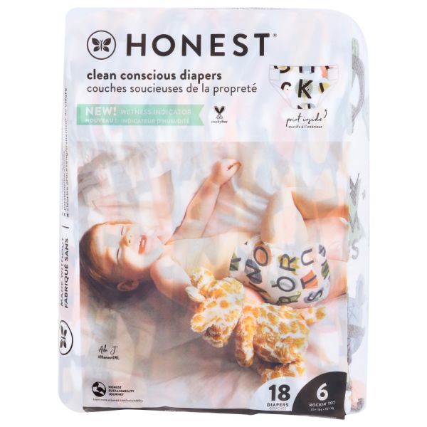 THE HONEST COMPANY: Diapers Sz6 All The Lette, 18 pk