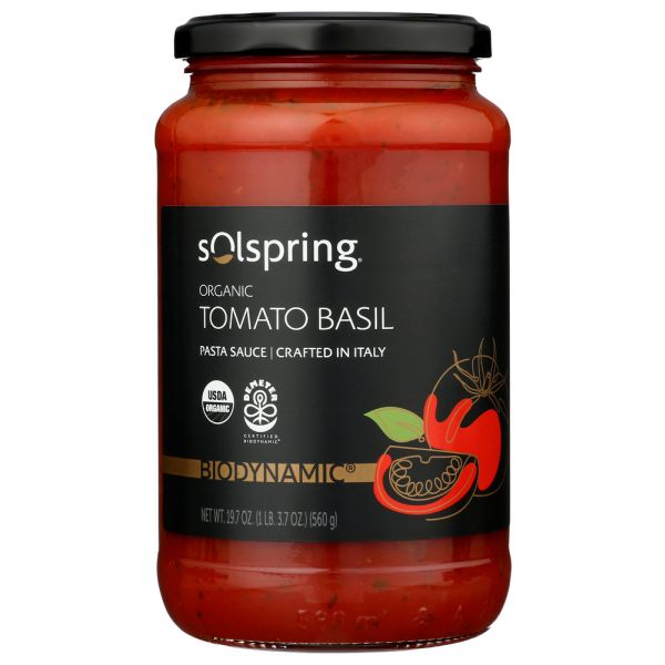SOLSPRING: Sauce Pasta Tomato Basil, 19.7 oz