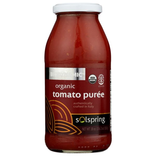SOLSPRING: Tomato Puree Org, 18 oz