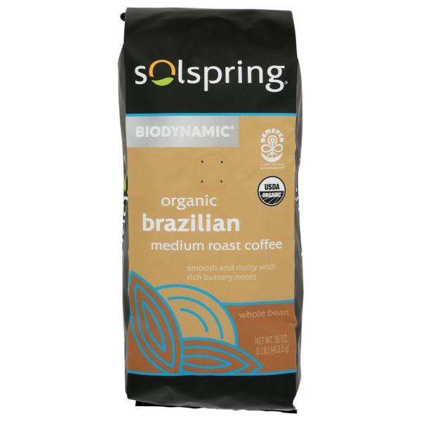 SOLSPRING: Coffee Md Roast Brazilian, 1 ea