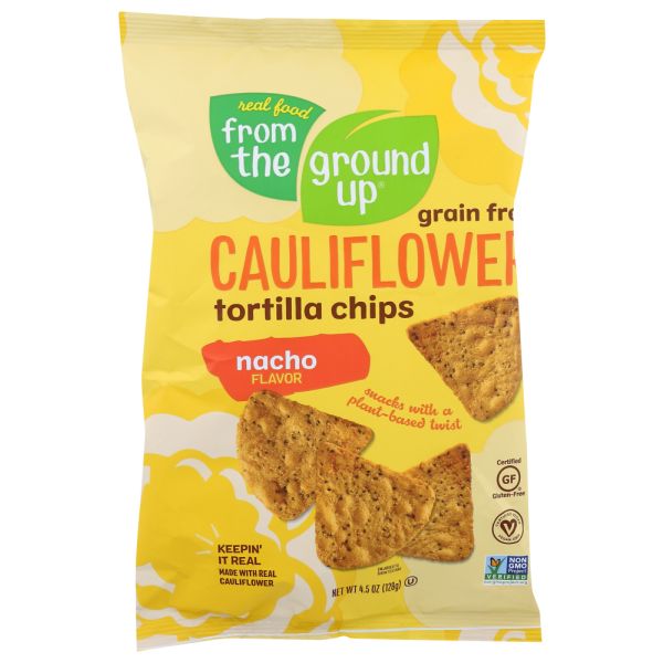 FROM THE GROUND UP: Nacho Cauliflower Tortilla Chips, 4.5 oz