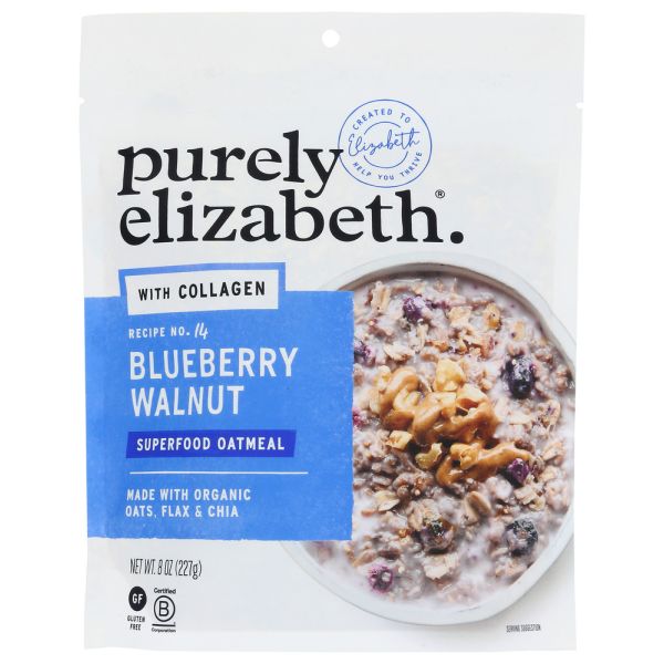 PURELY ELIZABETH: Blueberry Walnut Collagen Protein Oats, 8 oz