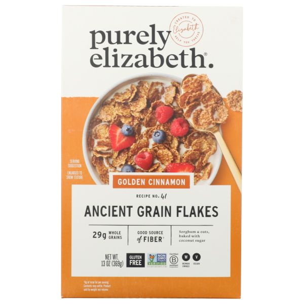PURELY ELIZABETH: Golden Cinnamon Ancient Grain Flakes, 13 oz