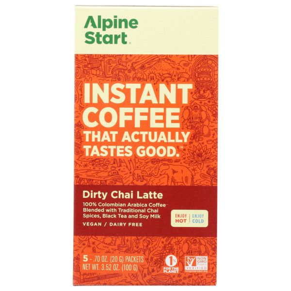 ALPINE START: Dairy Free Dirty Chai Tea Instant Latte, 3.52 oz