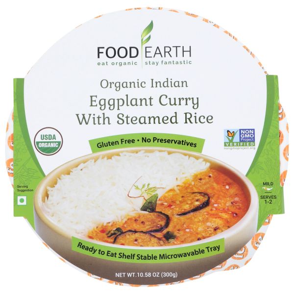 FOOD EARTH: Entree Eggplnt Curry Rice, 10.58 oz