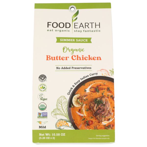 FOOD EARTH: Organic Butter Chicken Simmer Sauce, 10.58 oz