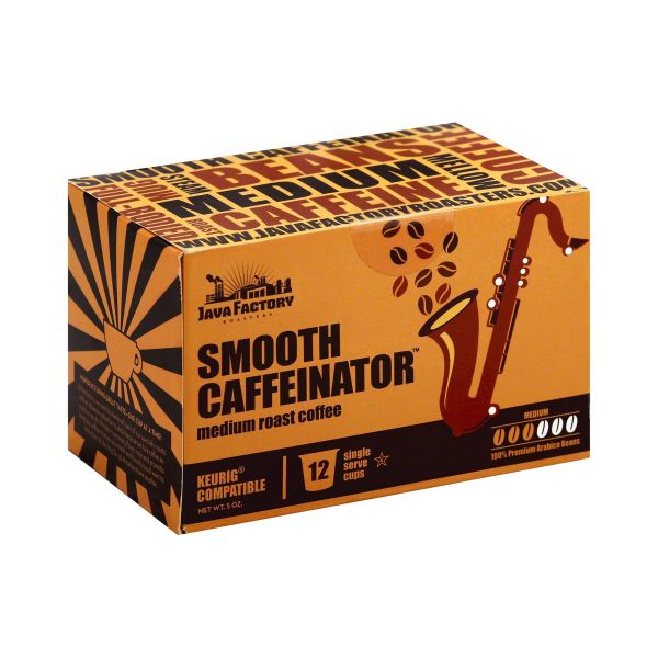 JAVA FACTORY: Coffee Medium Roast Smooth Caffeinator, 12 pc