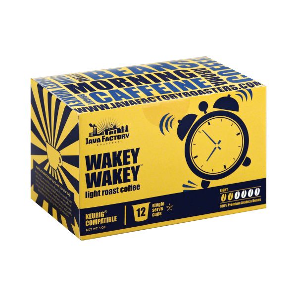 JAVA FACTORY: Coffee Light Roast Wakey Wakey, 12 pc