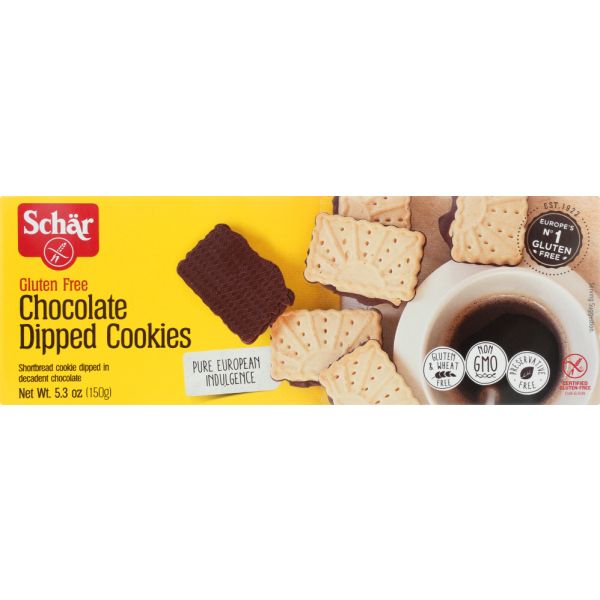 SCHAR:Cookies Gluten Free Chocolate Dipped, 5.3 oz