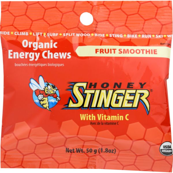 HONEY STINGER: Organic Energy Chews Fruit Smoothie, 1.8 Oz