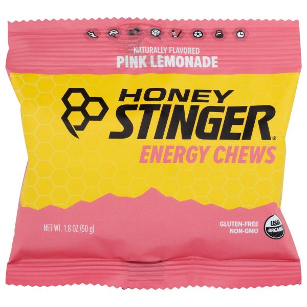 HONEY STINGER: Energy Chew Pink Lemonade, 1.8 oz