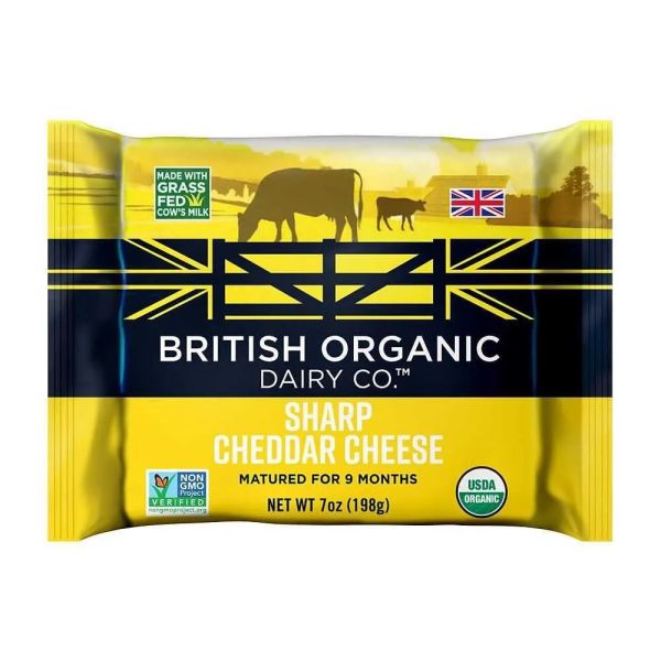 BRITISH ORGANIC DAIRY CO.: Sharp Cheddar Cheese, 7 oz