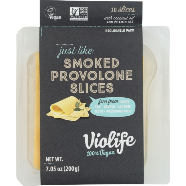 VIOLIFE: Just Like Smoked Provolone Slices Cheese, 7.05 oz