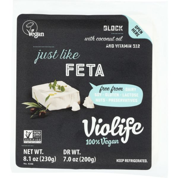 VIOLIFE: Just Like Feta Block Cheese, 7.05 oz