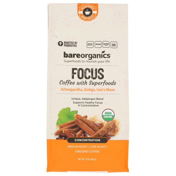 BAREORGANICS: Coffee Ground Focus Blnd, 10 OZ