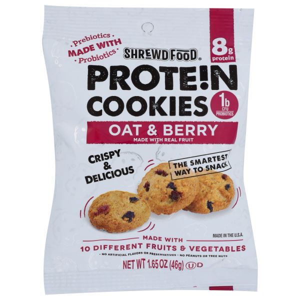 SHREWD FOOD: Cookie Protein Oat & Brry, 1.65 oz