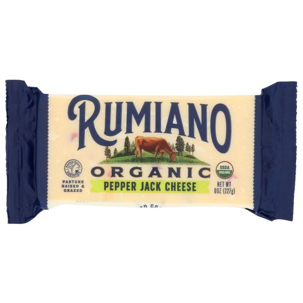 RUMIANO: Organic Pepper Jack Cheese Bar, 8 oz