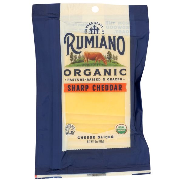 RUMIANO: Organic Sliced Sharp Cheddar Cheese, 6 oz