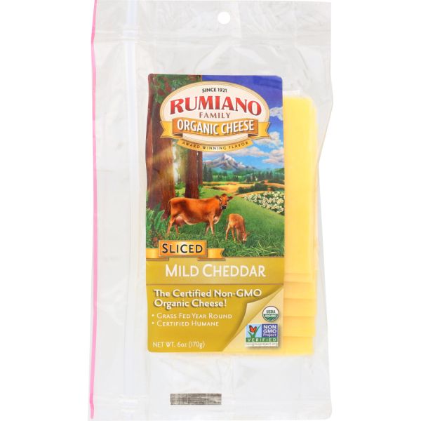 RUMIANO FAMILY: Organic Sliced Mild Cheddar Cheese, 6 oz