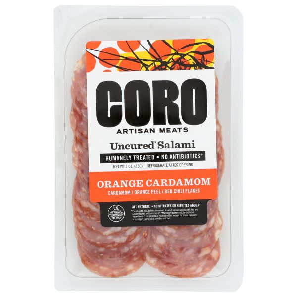 CORO FOODS: Orange Cardamom Salami Sliced Pack, 3 oz
