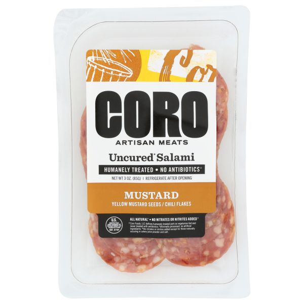CORO FOODS: Mustard Salami Sliced Pack, 3 oz