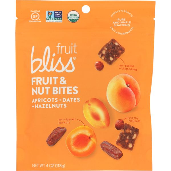 FRUIT BLISS: Bite Apricot Date Hazelnut, 4 oz