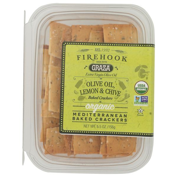 FIREHOOK: Graza Olive Oil, Lemon and Chive Crackers, 5.5 oz