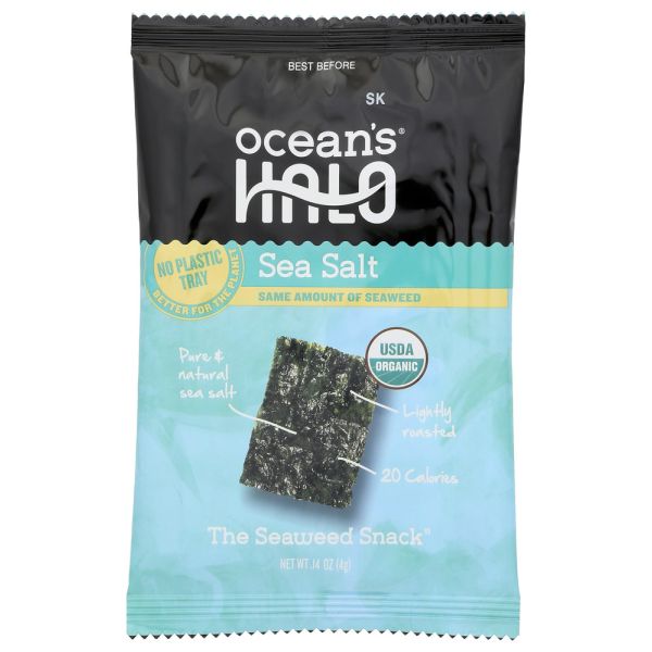 OCEANS HALO: Trayless Sea Salt Seaweed Snacks, 0.14 oz