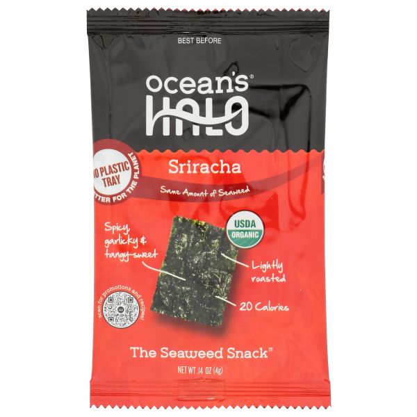 OCEANS HALO: Sriracha Seaweed Snack, 0.14 oz