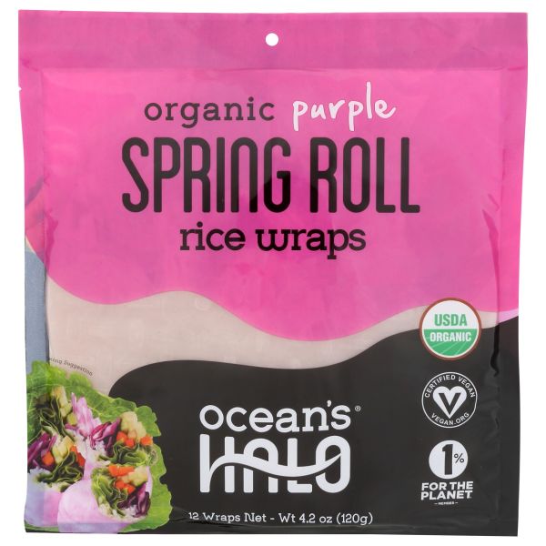 OCEANS HALO: Organic Purple Rice Wraps, 4.2 oz