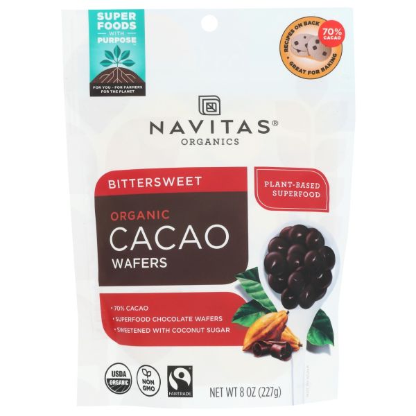 NAVITAS: Organic Bittersweet Cacao Wafers, 8 oz