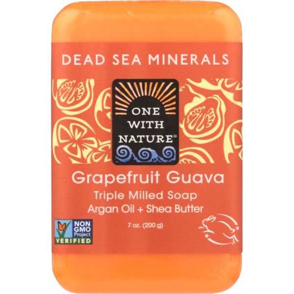ONE WITH NATURE: Dead Sea Minerals Soap Bar Grapefruit Guava, 7 oz