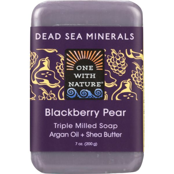ONE WITH NATURE: Dead Sea Minerals Soap Bar Blackberry Pear, 7 oz