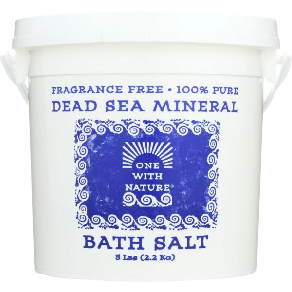 ONE WITH NATURE: Dead Sea Mineral Bath Salts Fragrance Free, 5 lb