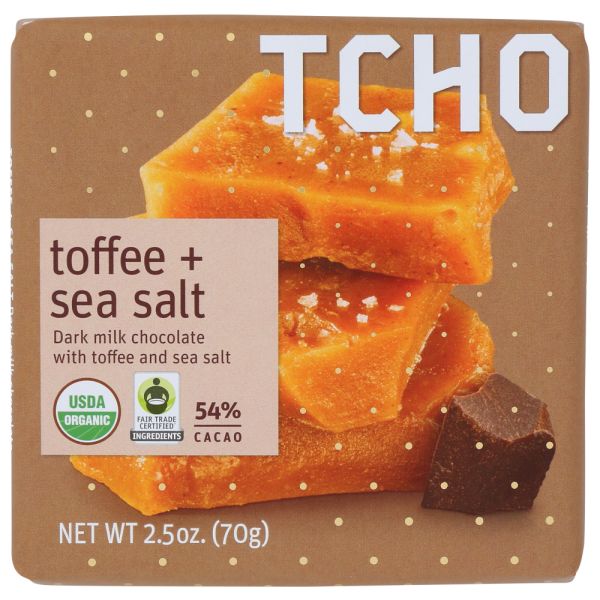 TCHO: Toffee + Sea Salt Chocolate Bar, 2.5 oz