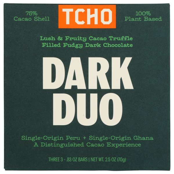TCHO: Dark Duo Chocolate Bar, 2.5 oz