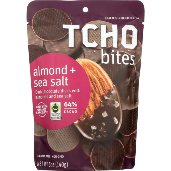 TCHO: Bites Chocolate Almond Sea Salt, 5 oz