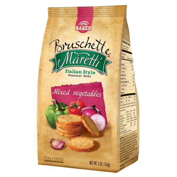 MARETTI: Bruschette Italian Style Gourmet Bites Mixed Vegetables, 5 oz