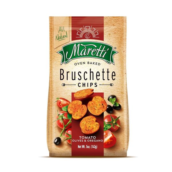MARETTI: Tomato, Olives and Oregano Bruschette Chips, 5 oz