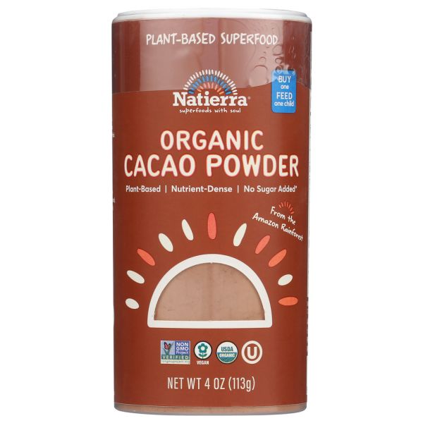 NATIERRA: Organic Cacao Powder Shaker, 4 oz