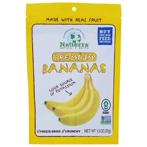 NATIERRA: Freeze Dried Bananas Premium, 1.3 oz
