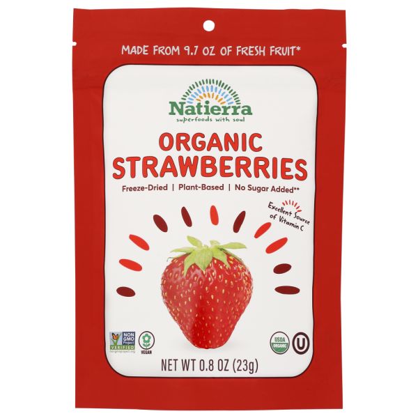 NATIERRA: Organic Freeze Dried Strawberries, 0.8 oz