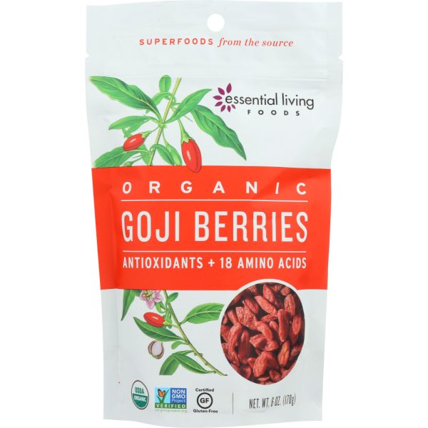 ESSENTIAL LIVING FOODS: Goji Berries Raw, 6 oz