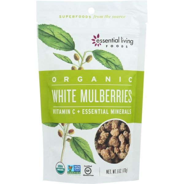 ESSENTIAL LIVING FOODS: Mulberries White Raw, 6 oz