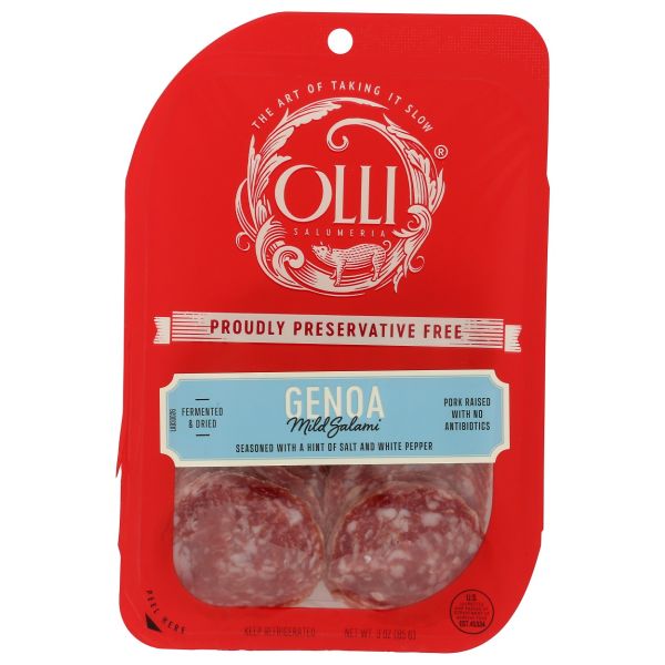 OLLI SALUMERIA: Genoa Mild Salami Preservative Free, 3 oz